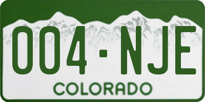 CO license plate 004NJE