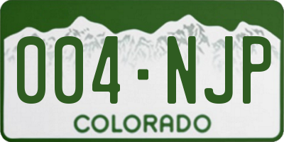 CO license plate 004NJP