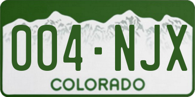 CO license plate 004NJX