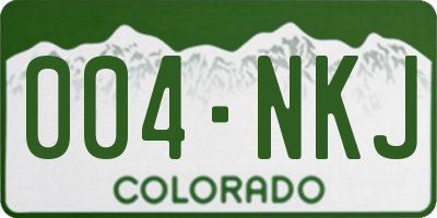 CO license plate 004NKJ