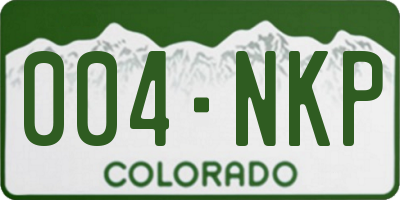 CO license plate 004NKP