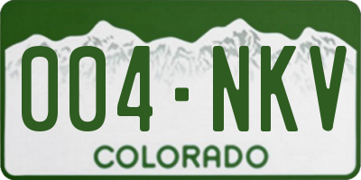 CO license plate 004NKV