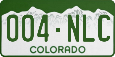CO license plate 004NLC