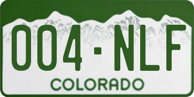 CO license plate 004NLF