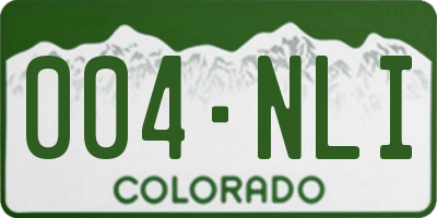 CO license plate 004NLI