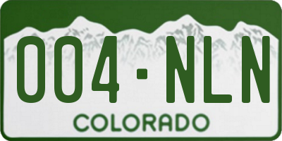 CO license plate 004NLN