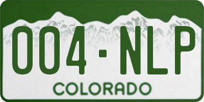 CO license plate 004NLP
