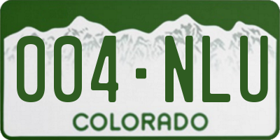 CO license plate 004NLU