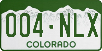 CO license plate 004NLX