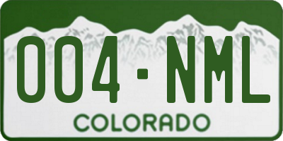 CO license plate 004NML