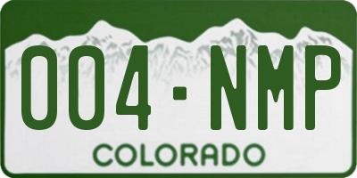 CO license plate 004NMP