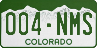 CO license plate 004NMS