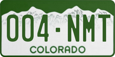 CO license plate 004NMT