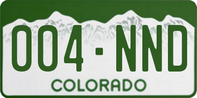 CO license plate 004NND