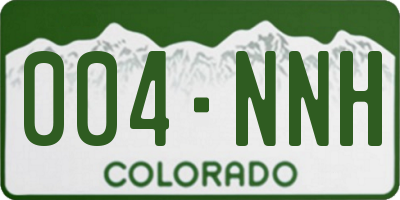 CO license plate 004NNH