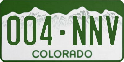 CO license plate 004NNV