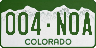 CO license plate 004NOA
