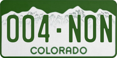 CO license plate 004NON