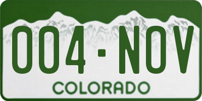 CO license plate 004NOV