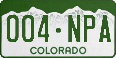CO license plate 004NPA