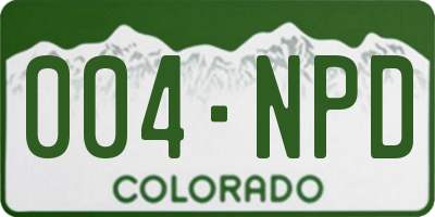 CO license plate 004NPD