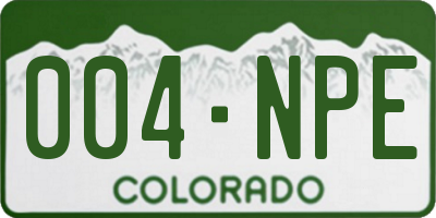 CO license plate 004NPE