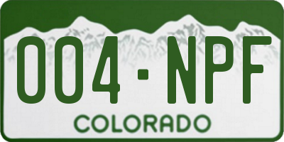 CO license plate 004NPF