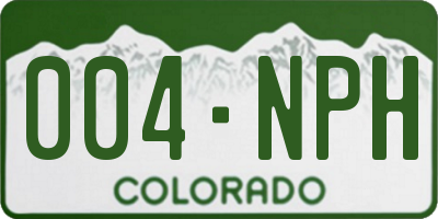 CO license plate 004NPH