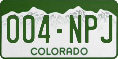 CO license plate 004NPJ