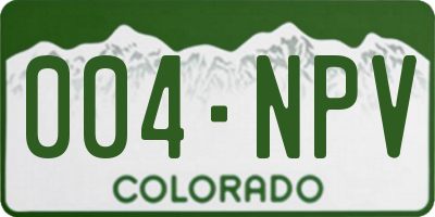 CO license plate 004NPV