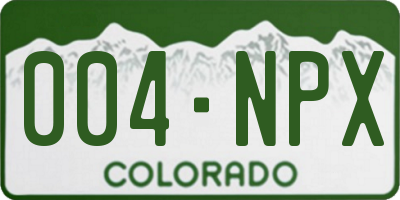 CO license plate 004NPX