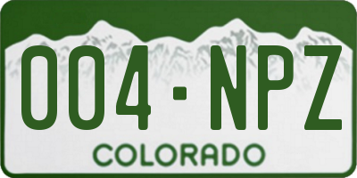 CO license plate 004NPZ