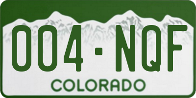 CO license plate 004NQF
