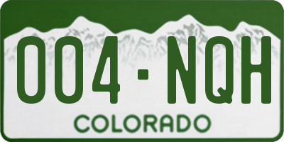 CO license plate 004NQH