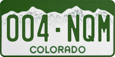 CO license plate 004NQM