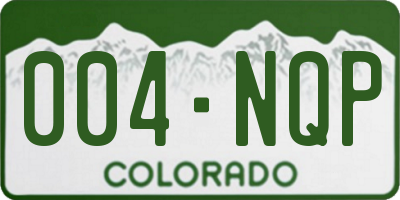 CO license plate 004NQP
