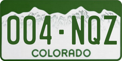 CO license plate 004NQZ