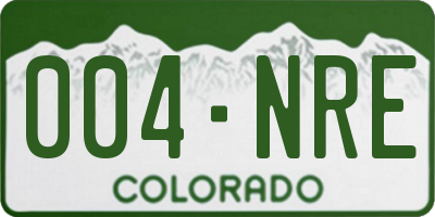 CO license plate 004NRE
