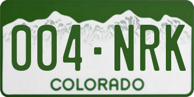 CO license plate 004NRK