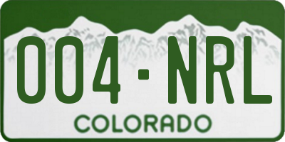 CO license plate 004NRL
