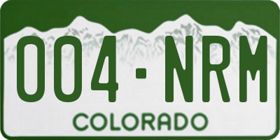 CO license plate 004NRM