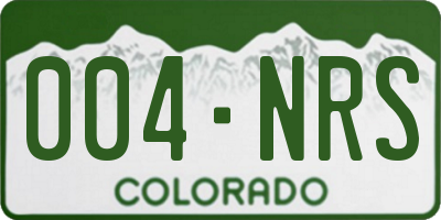 CO license plate 004NRS