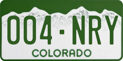 CO license plate 004NRY