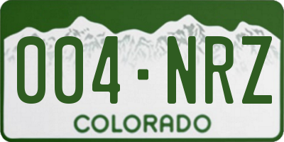 CO license plate 004NRZ