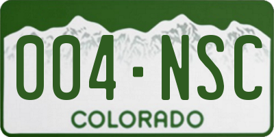 CO license plate 004NSC