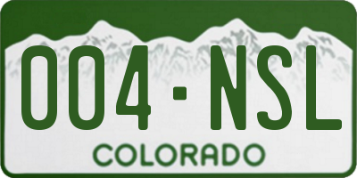 CO license plate 004NSL