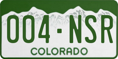 CO license plate 004NSR