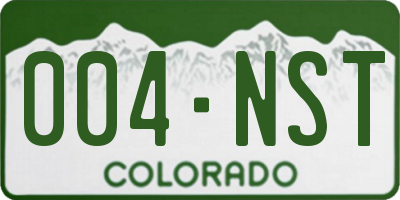 CO license plate 004NST