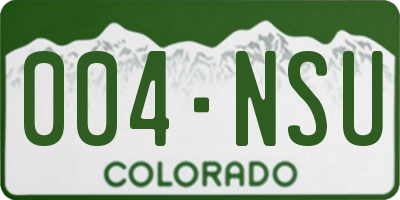 CO license plate 004NSU