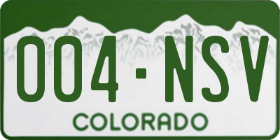 CO license plate 004NSV